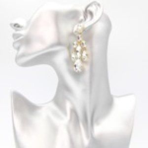 Gold w/Clear Crystal Drop Earrings